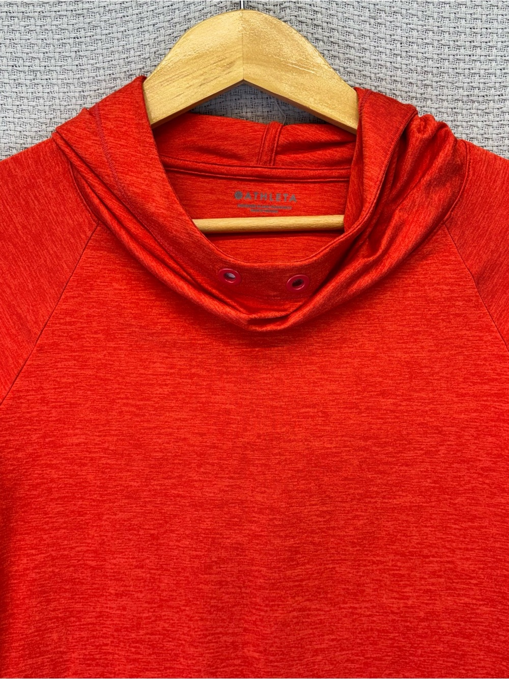 Athleta Women Size Small Hoodie Orange Pullover Sweatshirt Uptempo Top Stretch - Picture 6 of 10